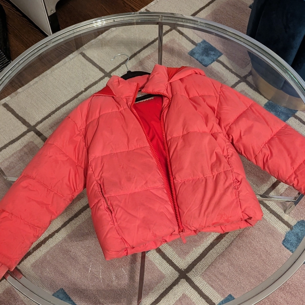 Crewcuts Vibrant Pink And Orange Puffer Jacket